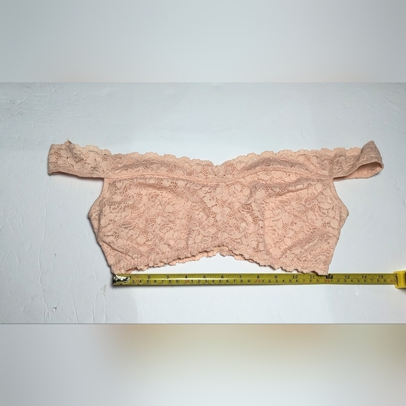 Intimately Free People Peach/Beige Off Shoulder Sleeve Lace Feminine Bandeau L - Picture 3 of 7
